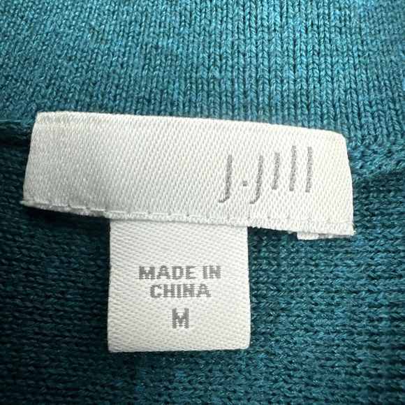J. Jill‎ Soft Knit Sweater Dress Teal Green Knit Mock Neck Pullover Size Medium - Picture 8 of 10